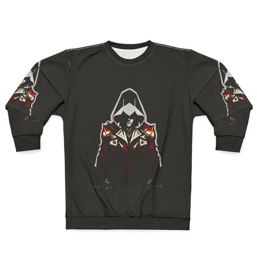 Assassins Creed inspired sweatshirt with iconic characters and stealth action design