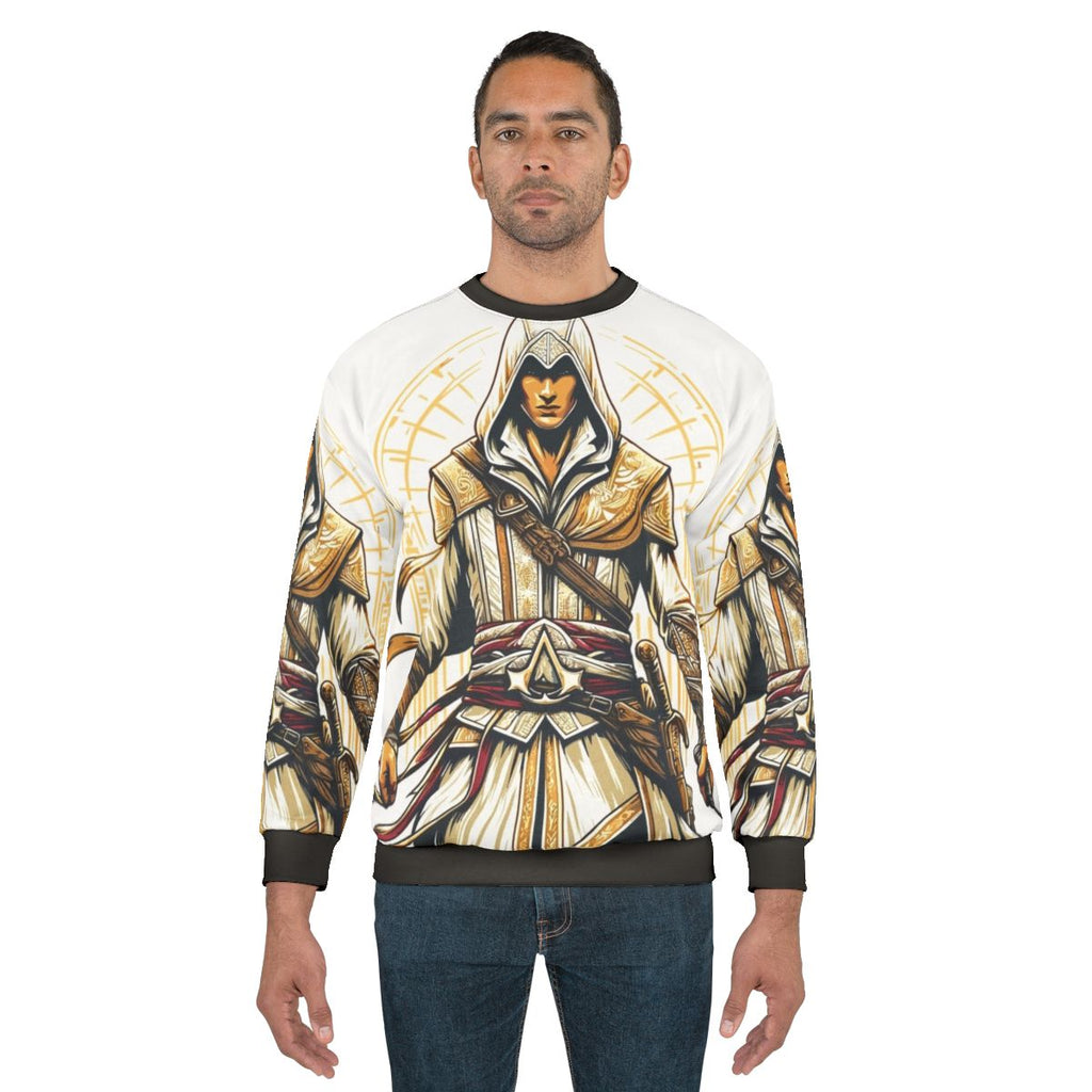 Assassins Creed Sweatshirt with Assassin In Action and Bright Colors