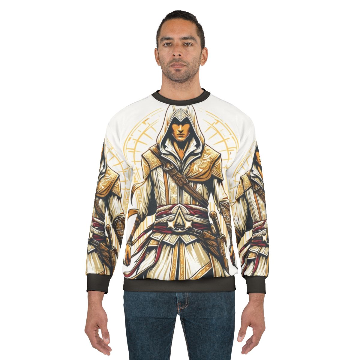Assassins Creed Sweatshirt with Assassin In Action and Bright Colors