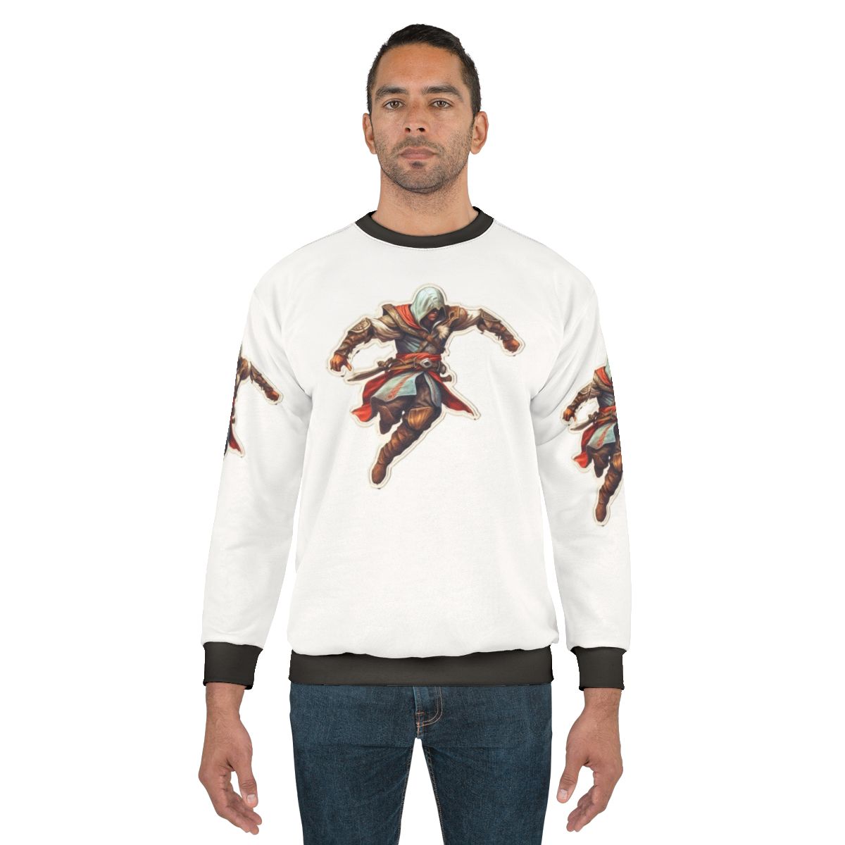 Assassins Creed Sticker Sweatshirt with Fan Art Design
