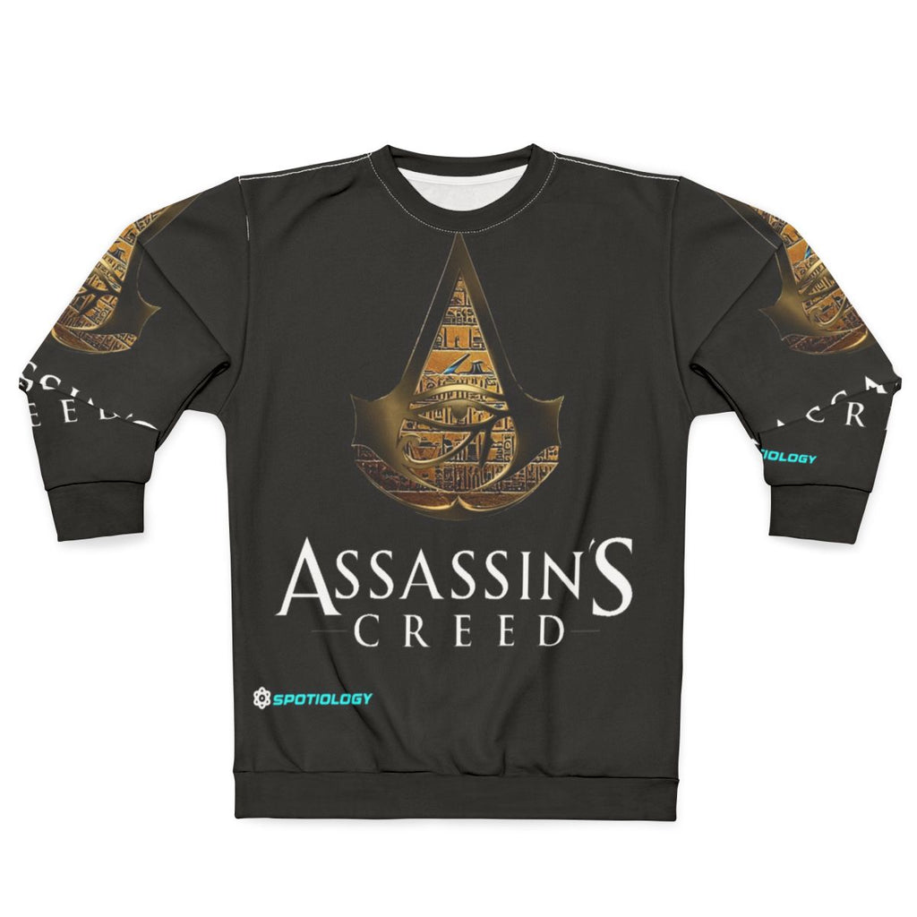 Assassins Creed inspired gaming sweatshirt with Egyptian themed design