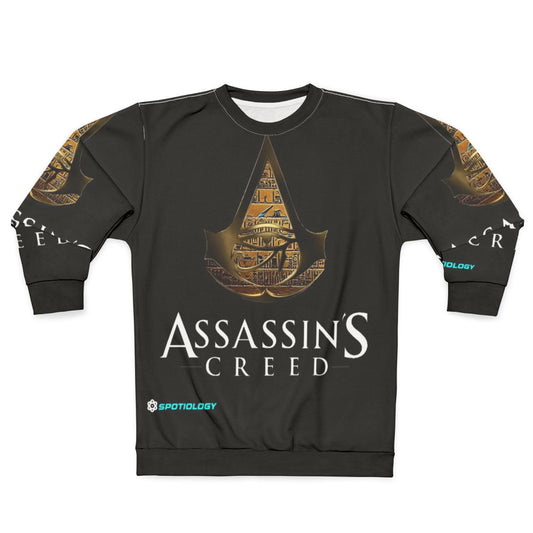 Assassins Creed inspired gaming sweatshirt with Egyptian themed design