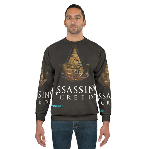 Assassins Creed inspired gaming sweatshirt with Egyptian themed design