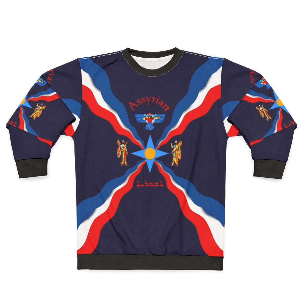 Assyrian Flag Sweatshirt with Mesopotamian Symbols
