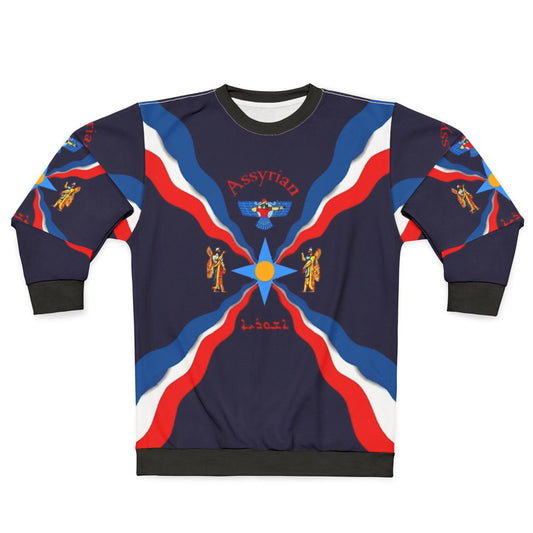 Assyrian Flag Sweatshirt with Mesopotamian Symbols