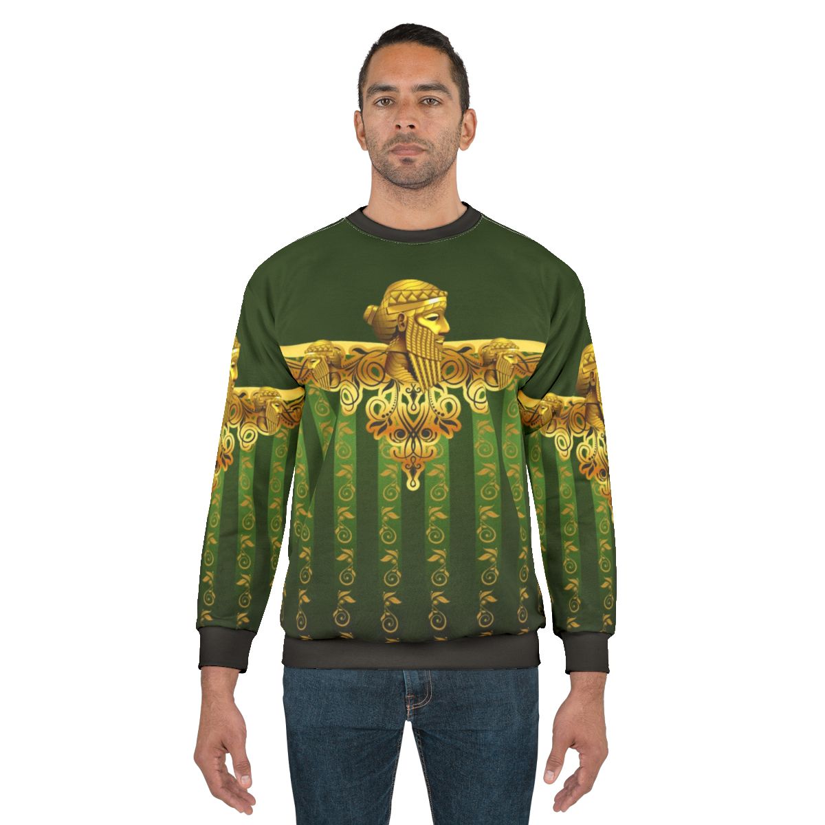 Assyrian King Sargon II Sweatshirt - Historical Mesopotamian Art Design