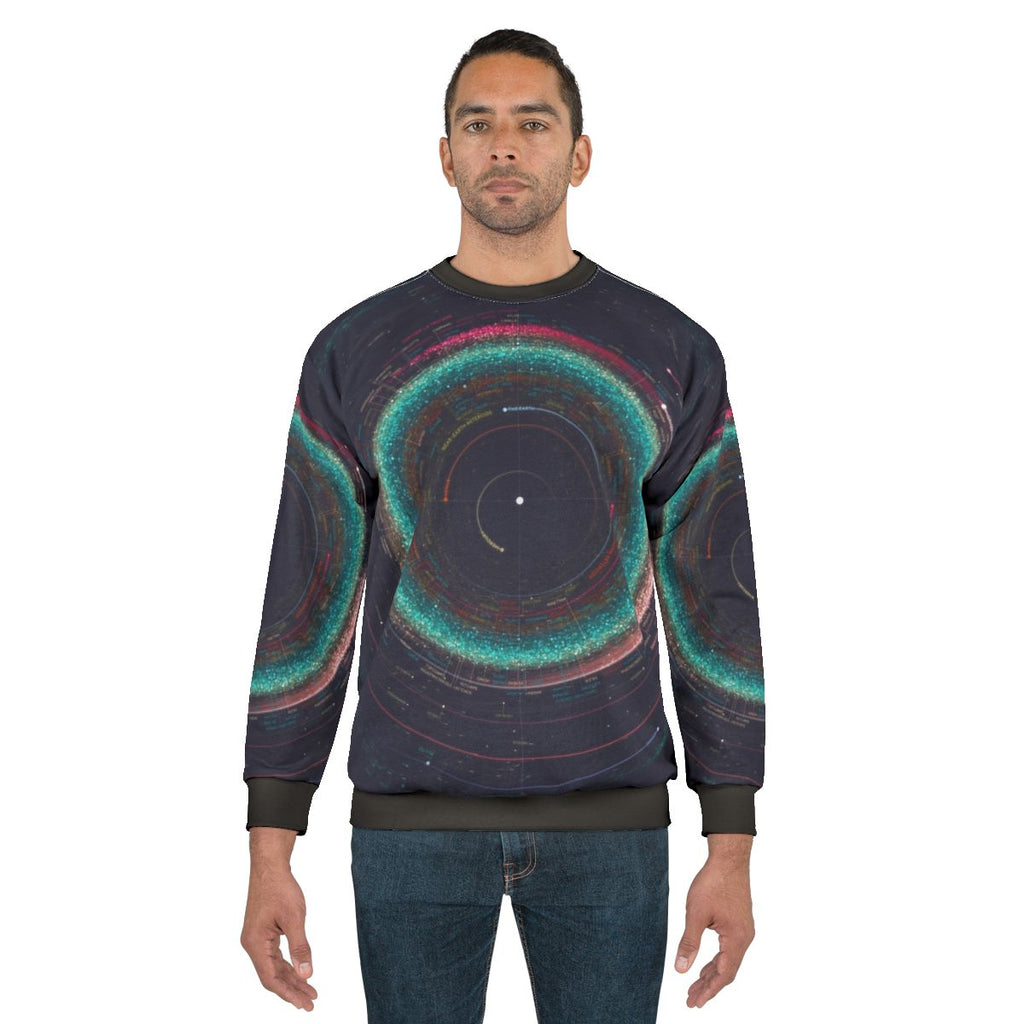 Asteroid map of the solar system sweatshirt design