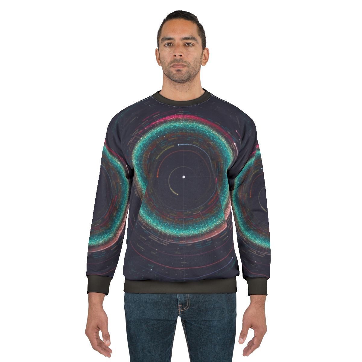 Asteroid map of the solar system sweatshirt design
