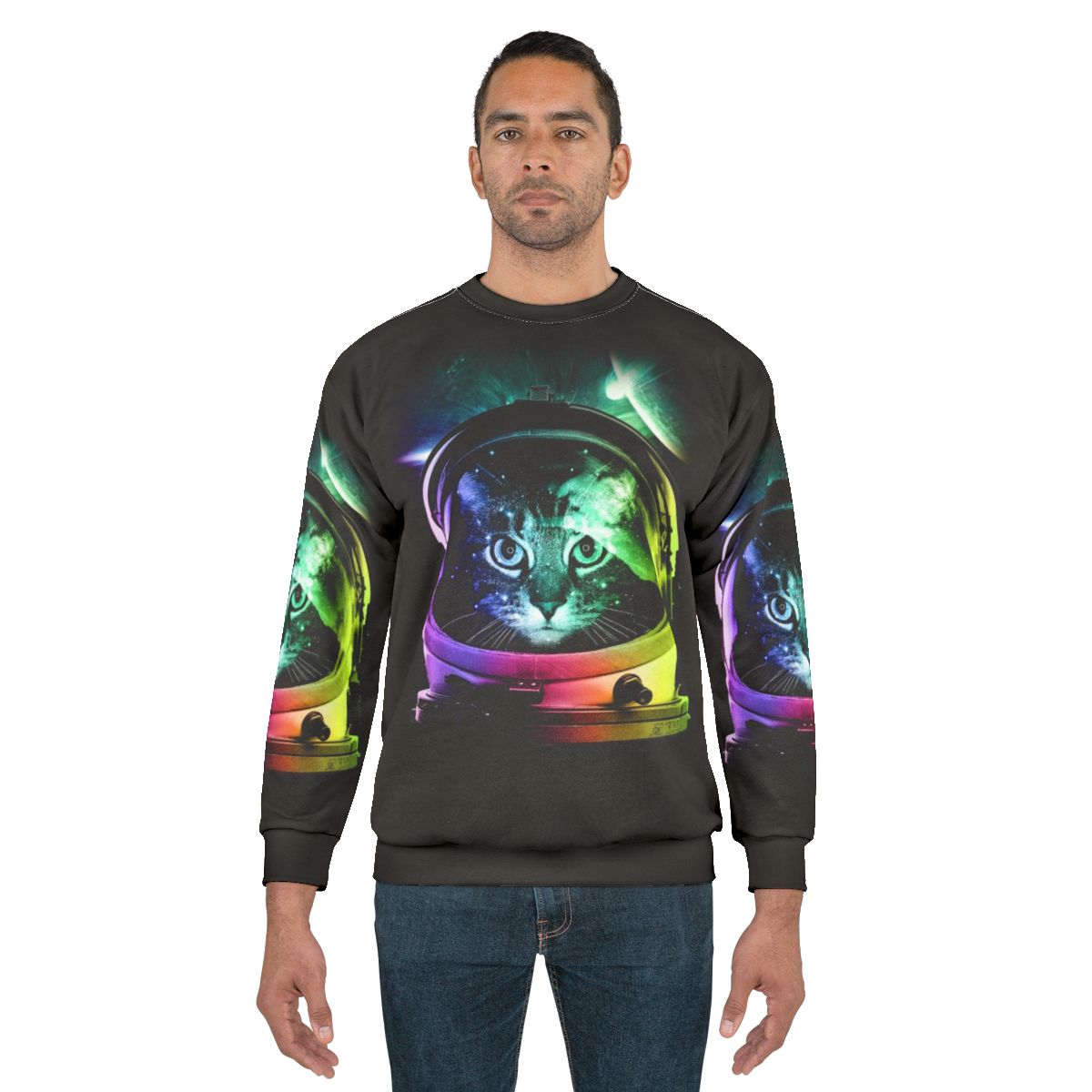 Astronaut Cat V2 Sweatshirt with Cosmic Design
