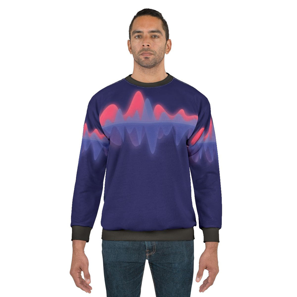 Audio Wave Sweatshirt with Colorful Sound Wave Pattern