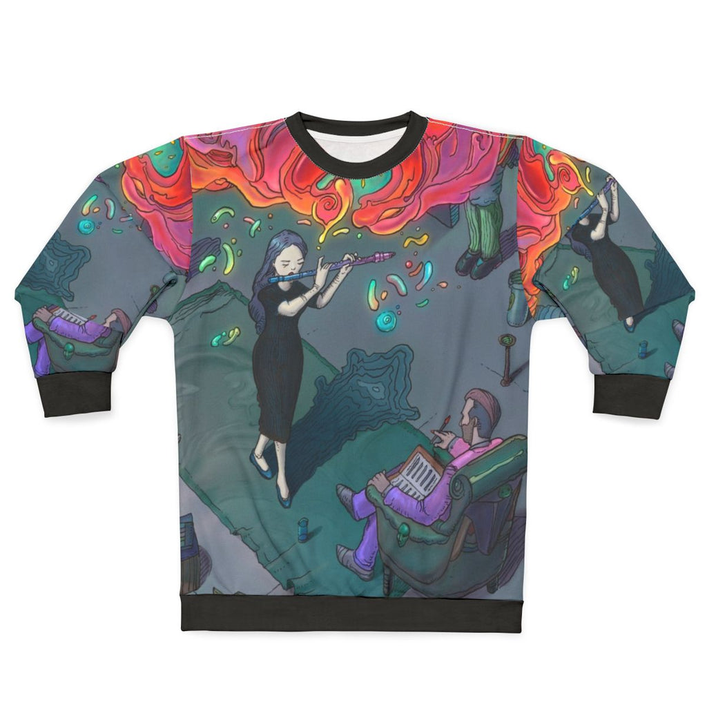 Moebius lineart design audition sweatshirt for flute musicians