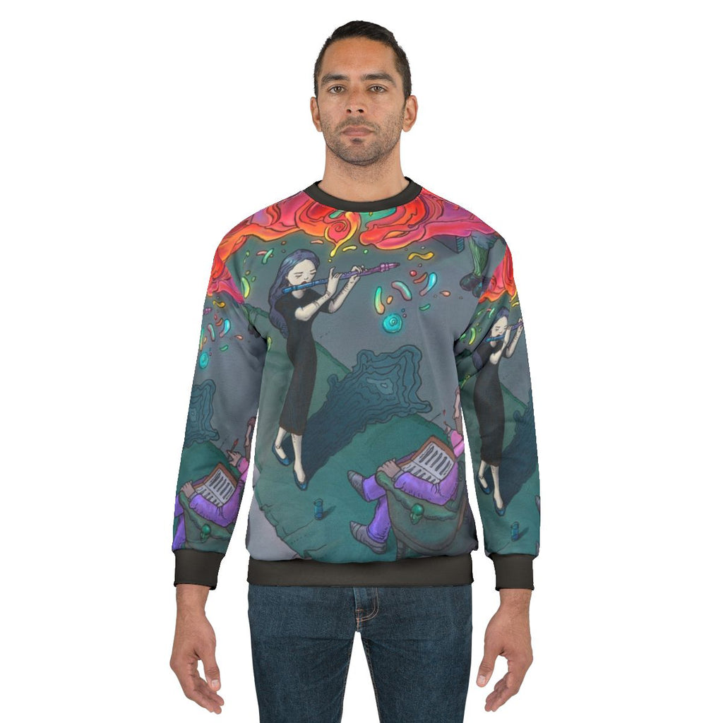 Moebius lineart design audition sweatshirt for flute musicians