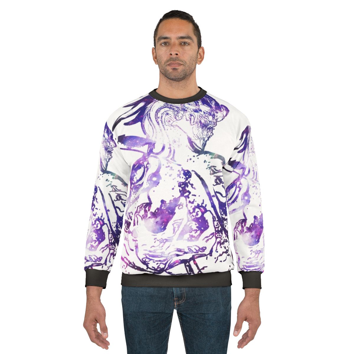 Aurelion Sol Galaxy Sweatshirt with Cosmic Star Pattern