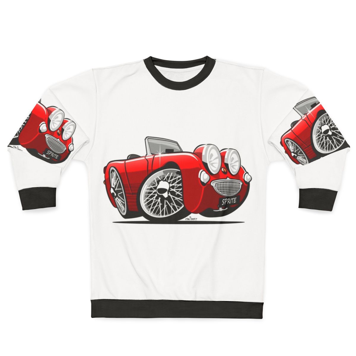 Vintage Austin Healey Sprite Caricature Red Sweatshirt