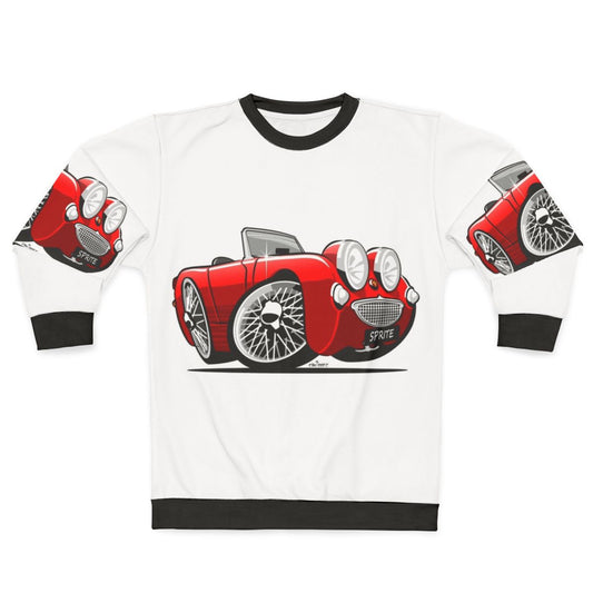 Vintage Austin Healey Sprite Caricature Red Sweatshirt