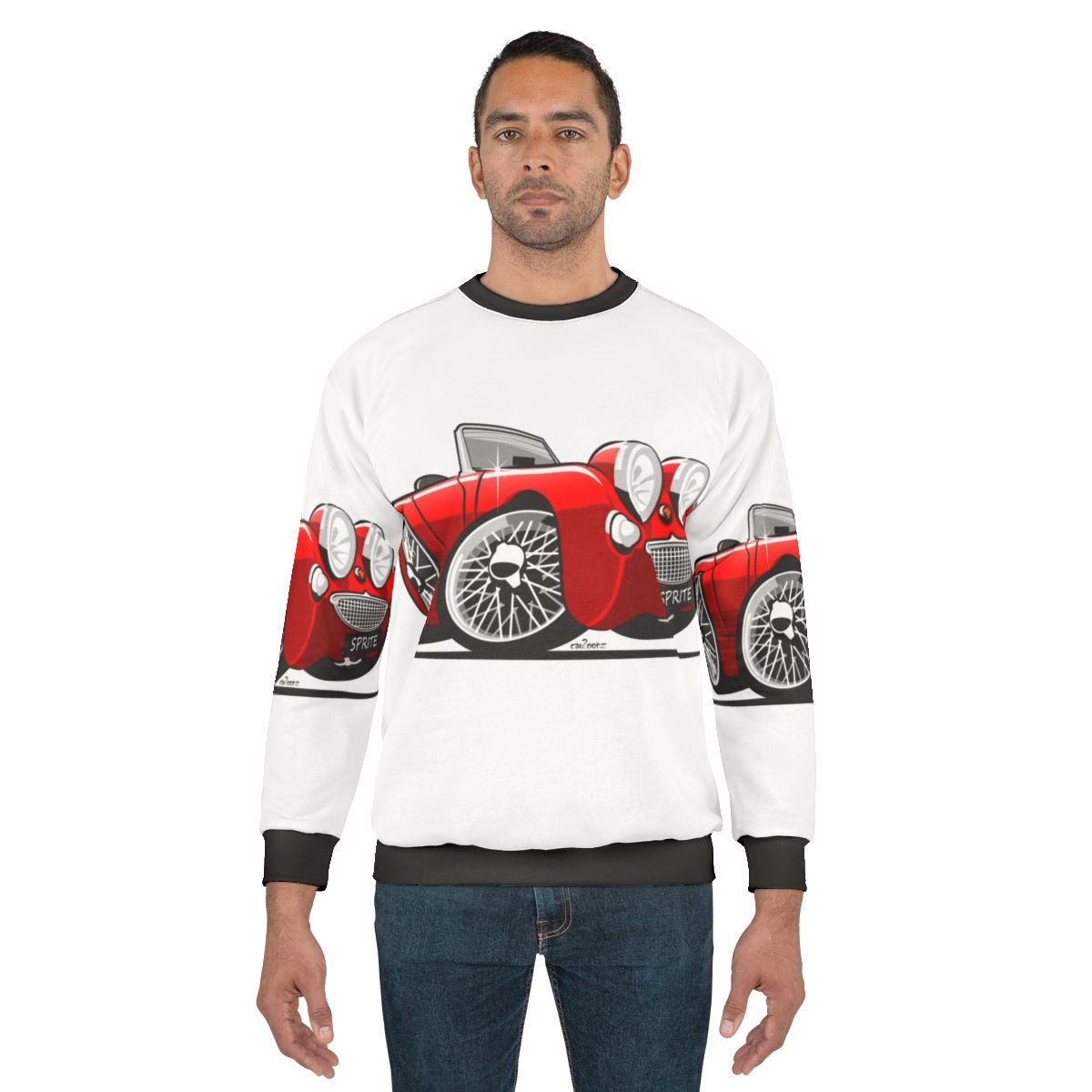 Vintage Austin Healey Sprite Caricature Red Sweatshirt