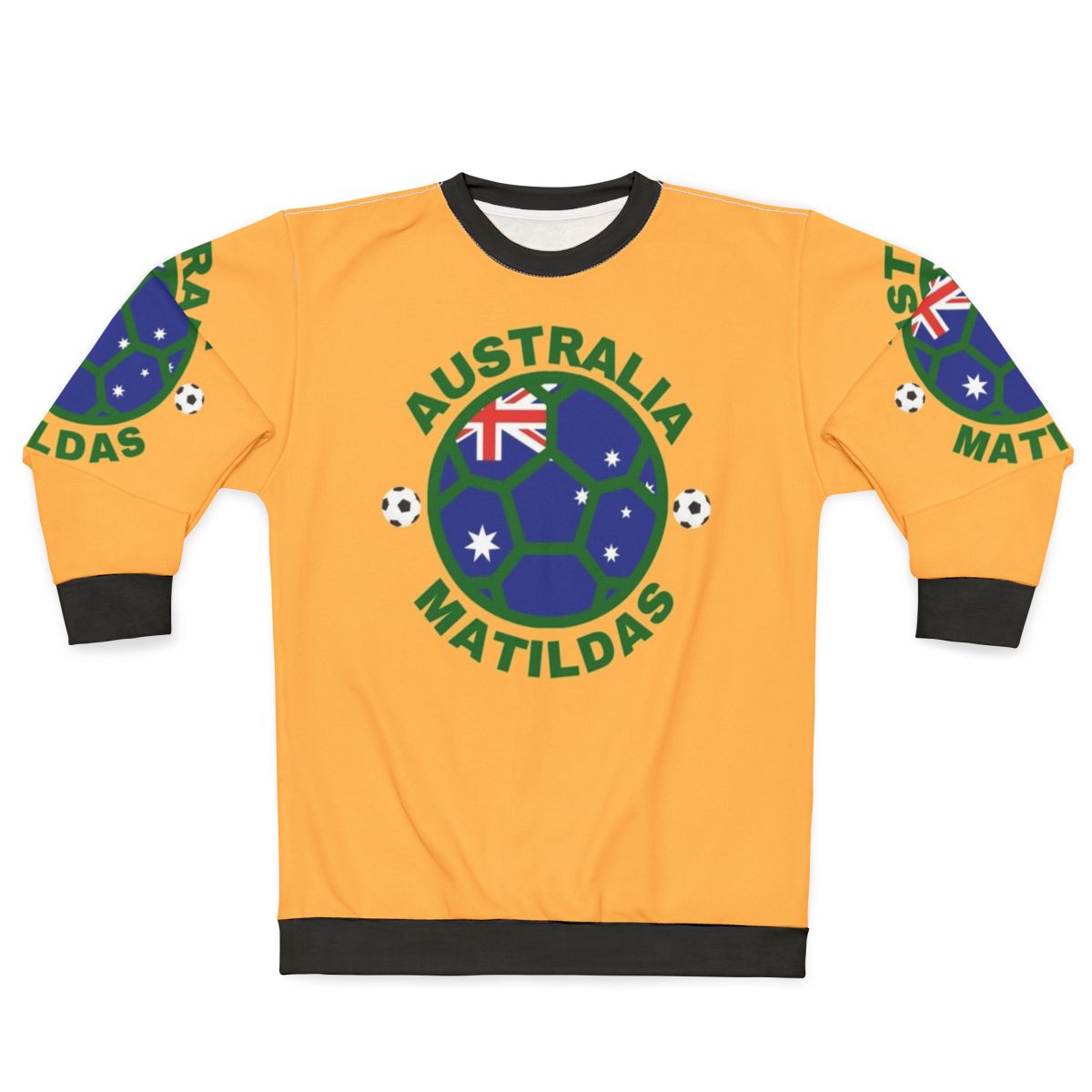 Matildas Australia Women's Soccer Team Kangaroo Green and Yellow Sweatshirt