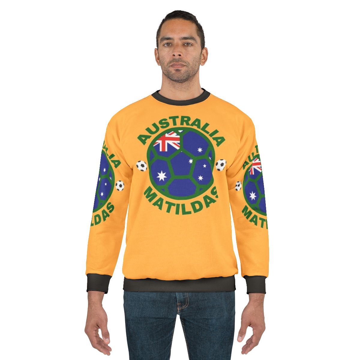 Matildas Australia Women's Soccer Team Kangaroo Green and Yellow Sweatshirt