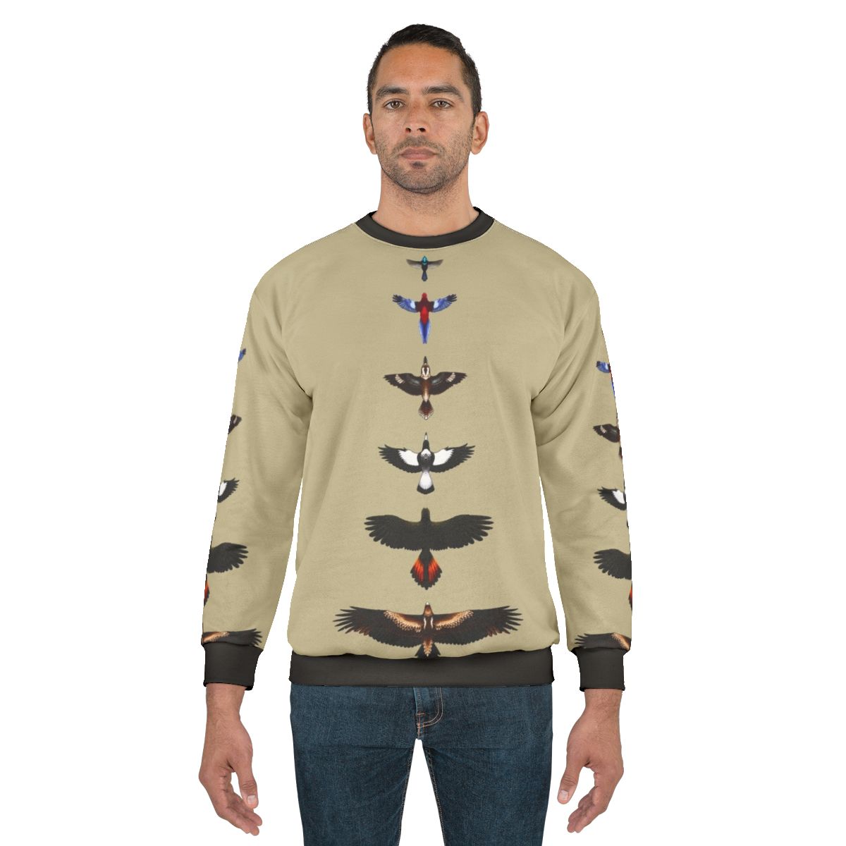 Australian birds illustrated on a cozy sweatshirt