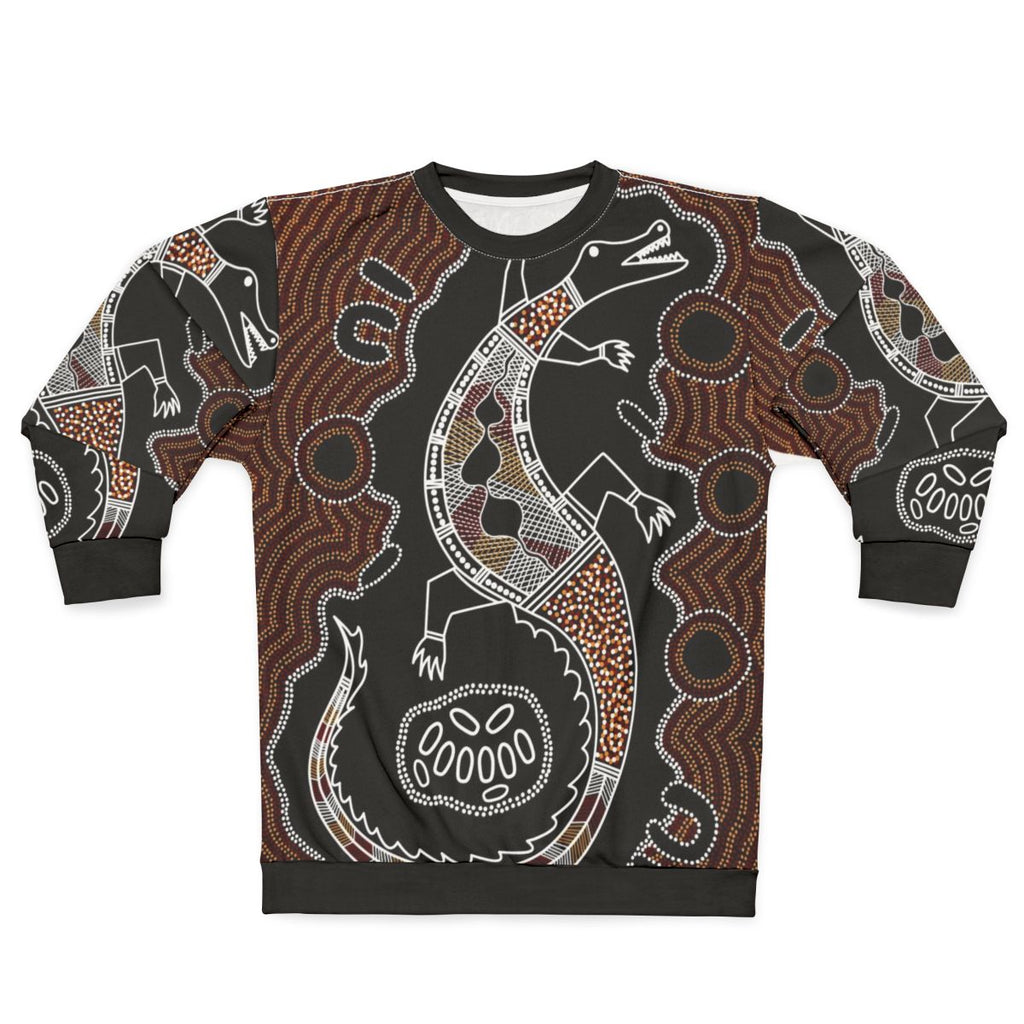 Authentic Aboriginal Art Crocodile Design Sweatshirt