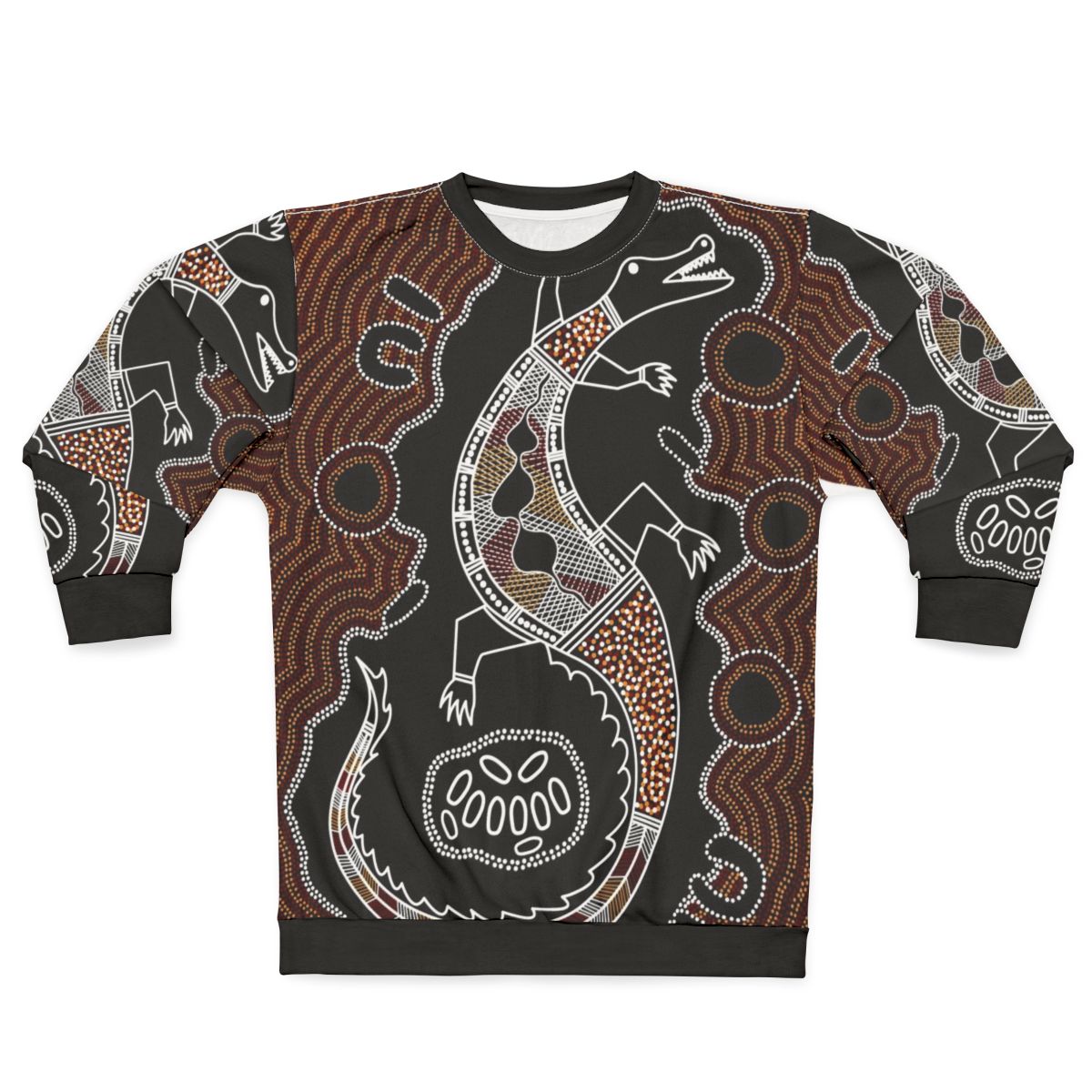 Authentic Aboriginal Art Crocodile Design Sweatshirt