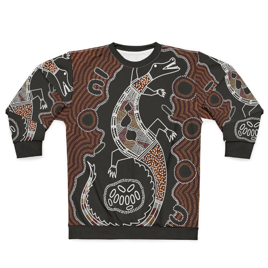 Authentic Aboriginal Art Crocodile Design Sweatshirt