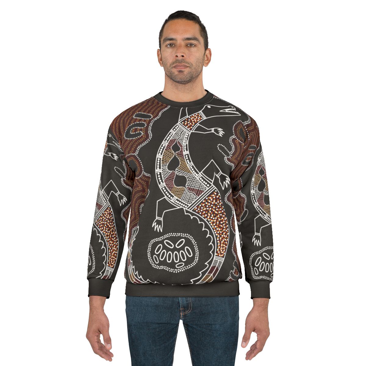Authentic Aboriginal Art Crocodile Design Sweatshirt