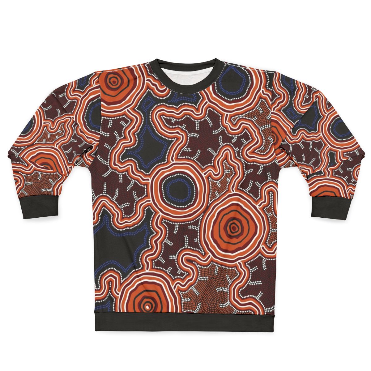Authentic Aboriginal Art Pathways To Water Sweatshirt featuring indigenous Australian design