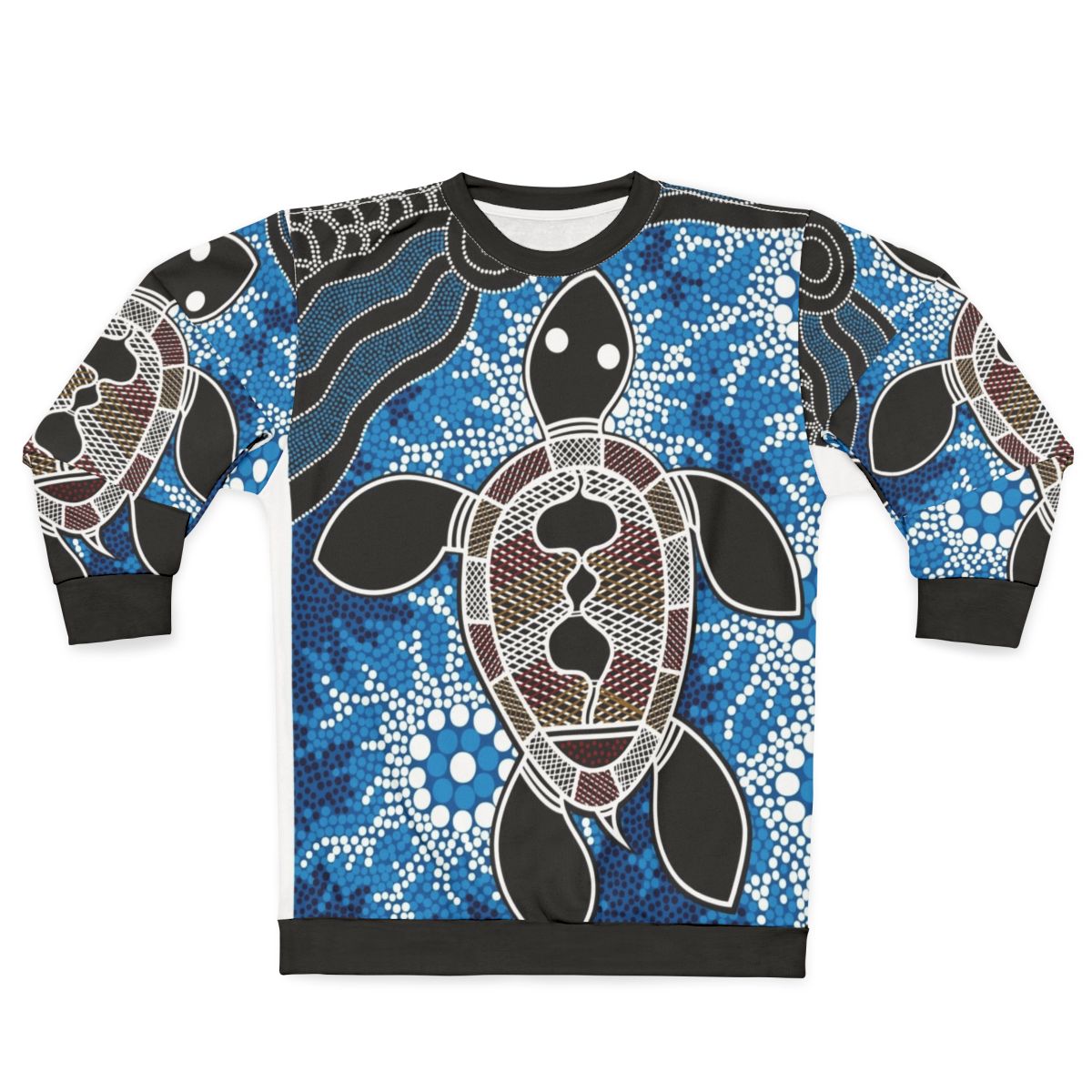 Authentic Aboriginal Art Sea Turtles Sweatshirt Featuring Dreamtime Design