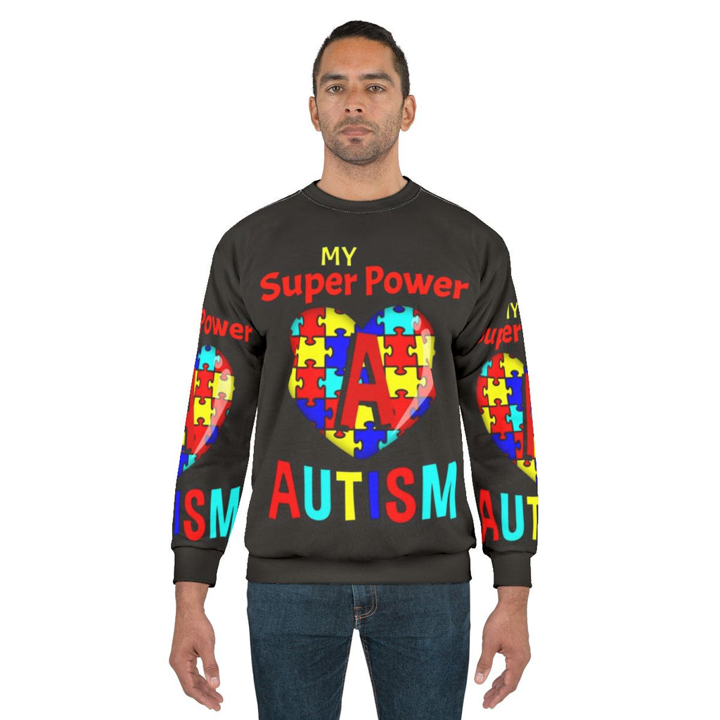 Autism Awareness Sweatshirt with Superhero Design