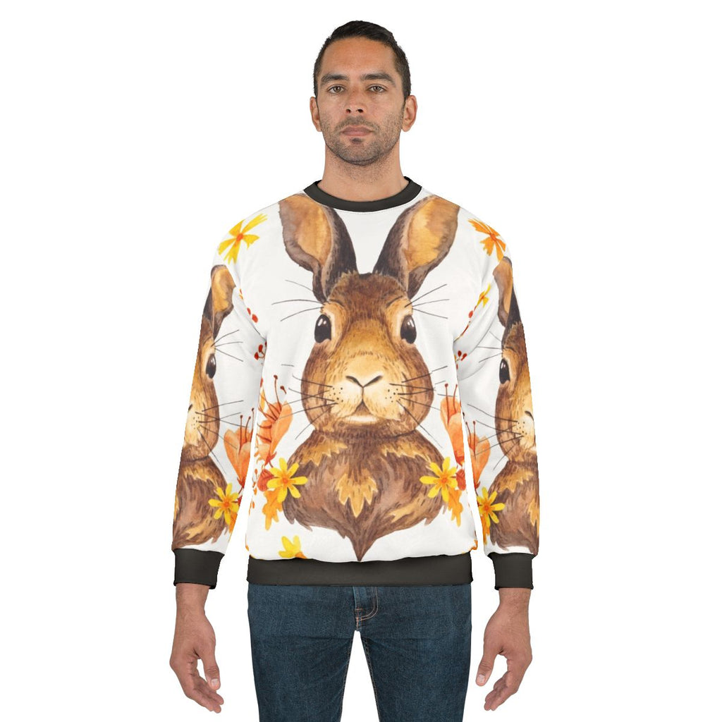 Watercolor Bunny Fall Autumn Sweatshirt