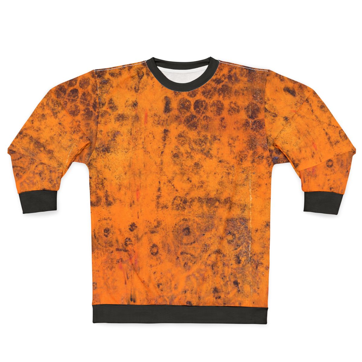 Autumn foliage sweatshirt with abstract pattern and hand painted texture