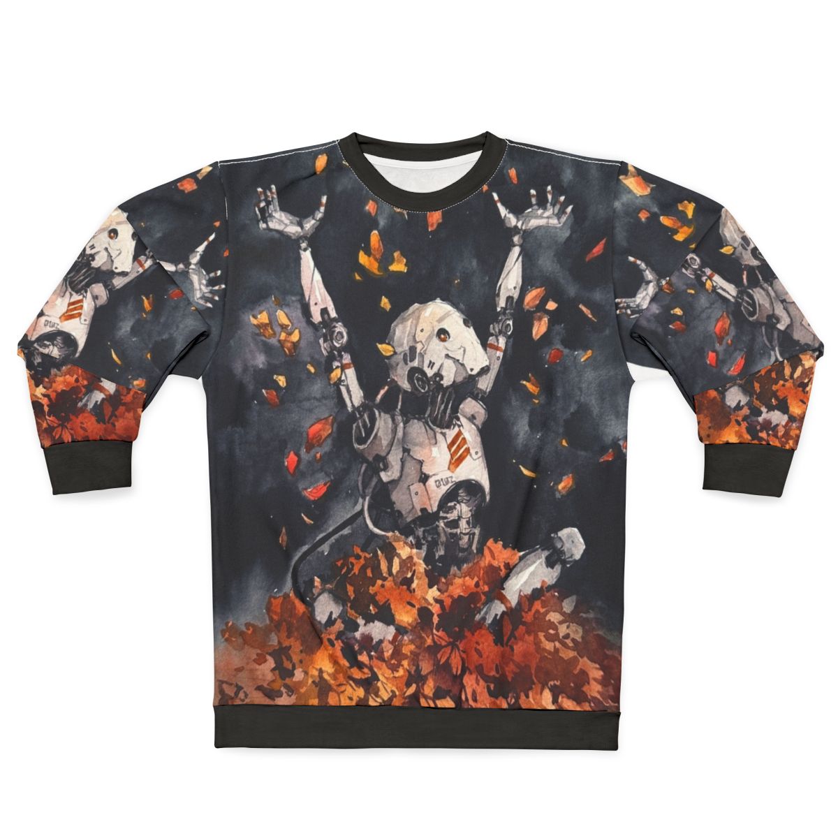 Autumn Fun Robot Watercolor Sweatshirt