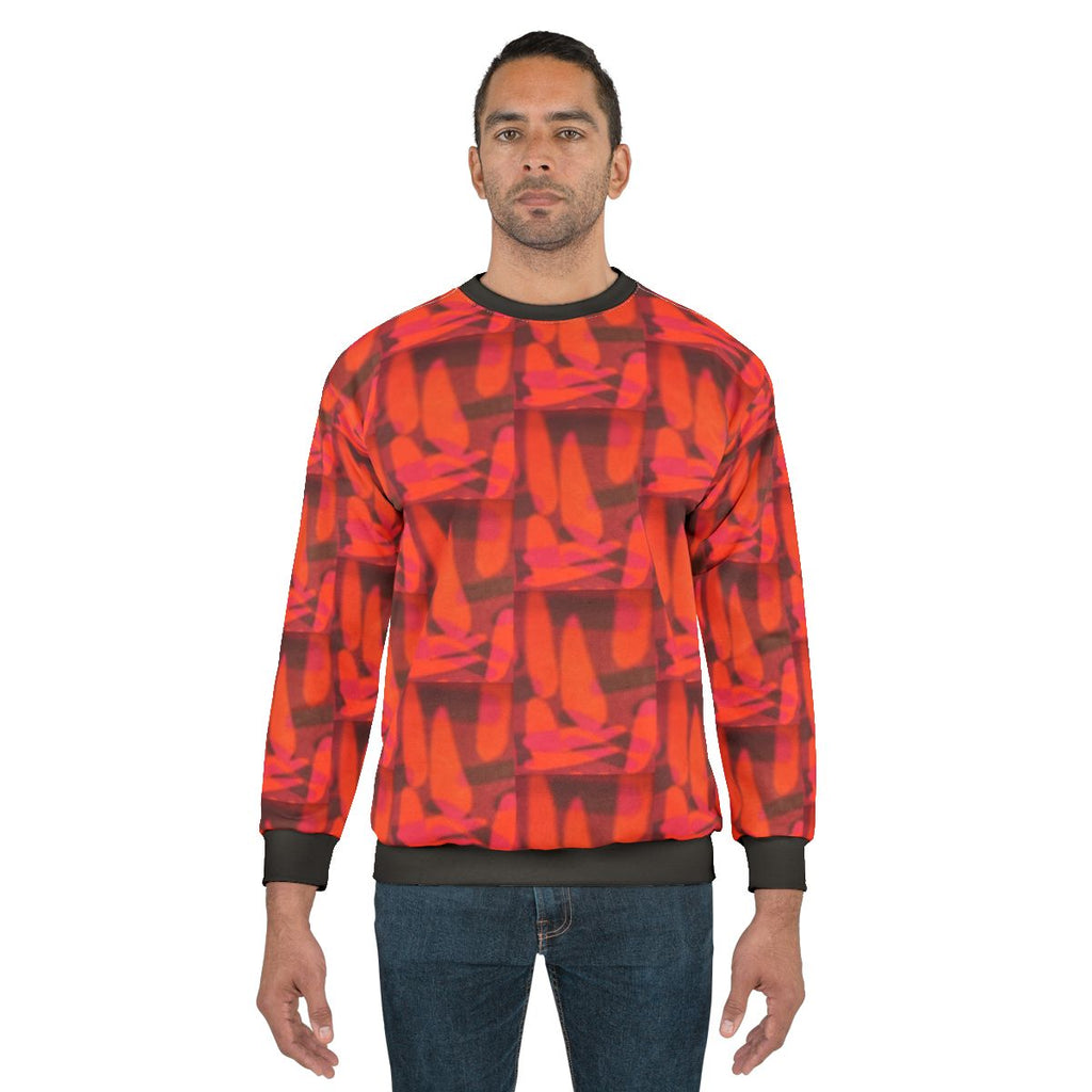 Vibrant orange autumn leaves sweatshirt with creative pop designs