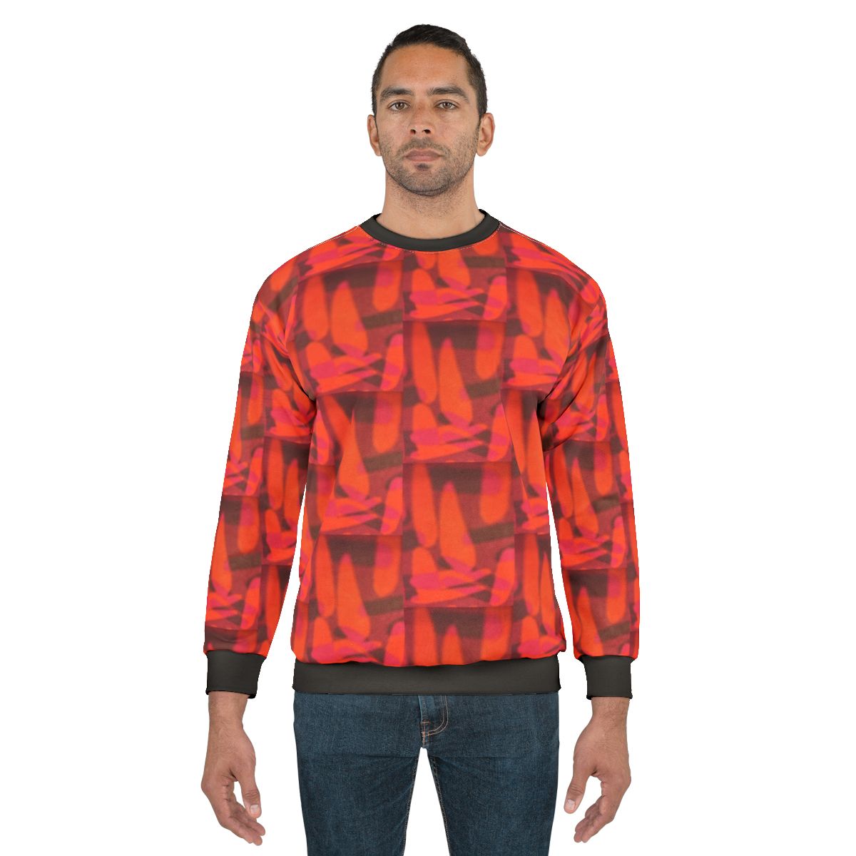 Vibrant orange autumn leaves sweatshirt with creative pop designs