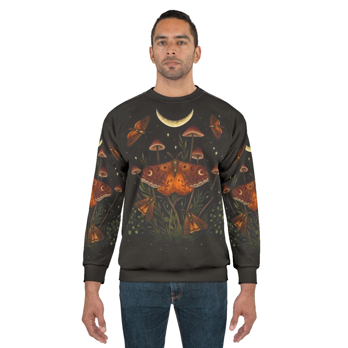 Golden brown moth inspired autumn nature sweatshirt