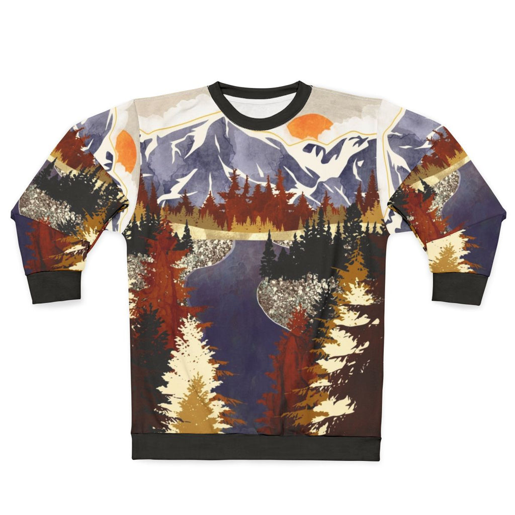 Autumn River Sweatshirt featuring a nature-inspired abstract design