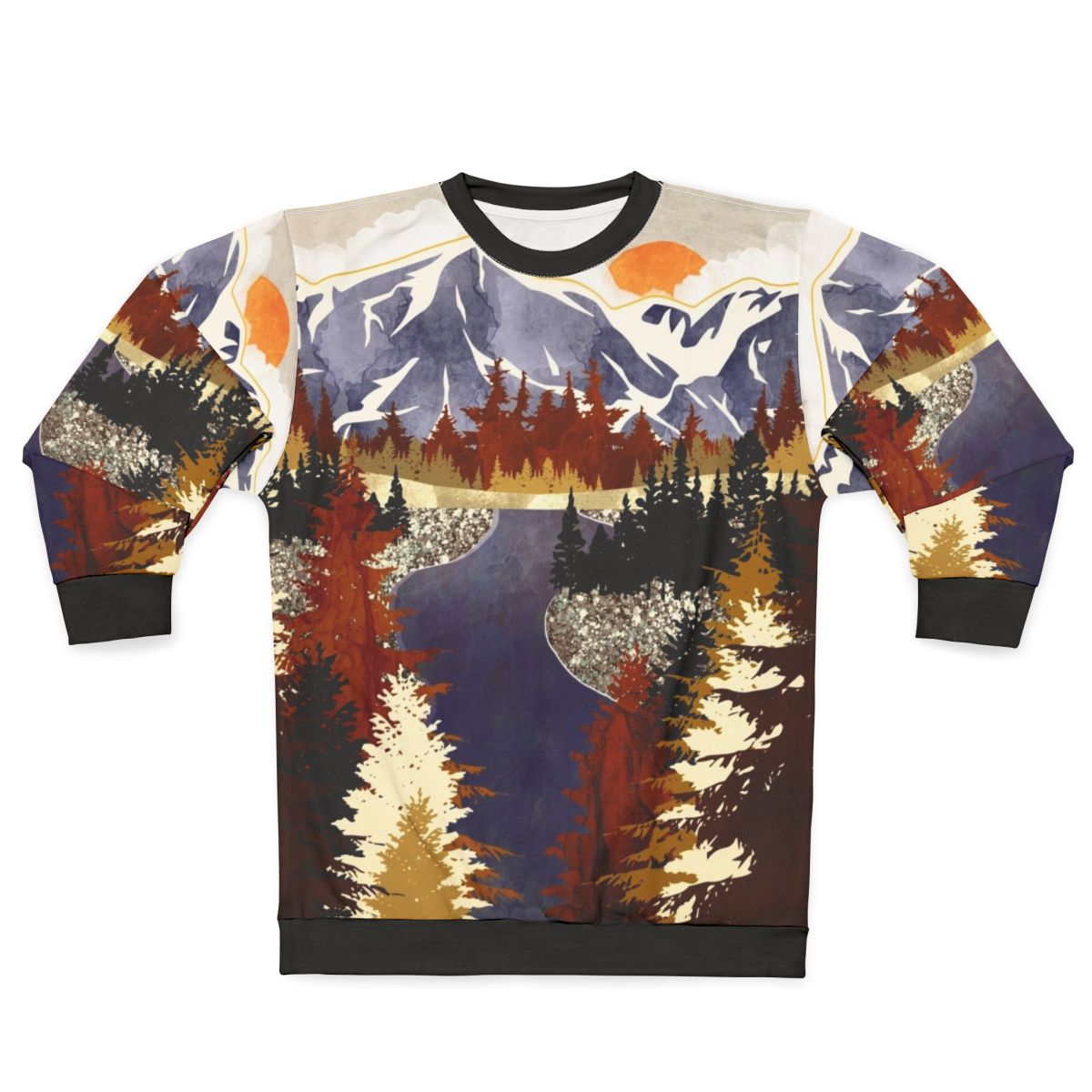 Autumn River Sweatshirt featuring a nature-inspired abstract design