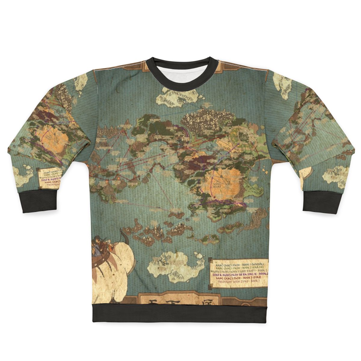 Avatar The Last Airbender Map Sweatshirt featuring Aang, Katara, Sokka, and Toph