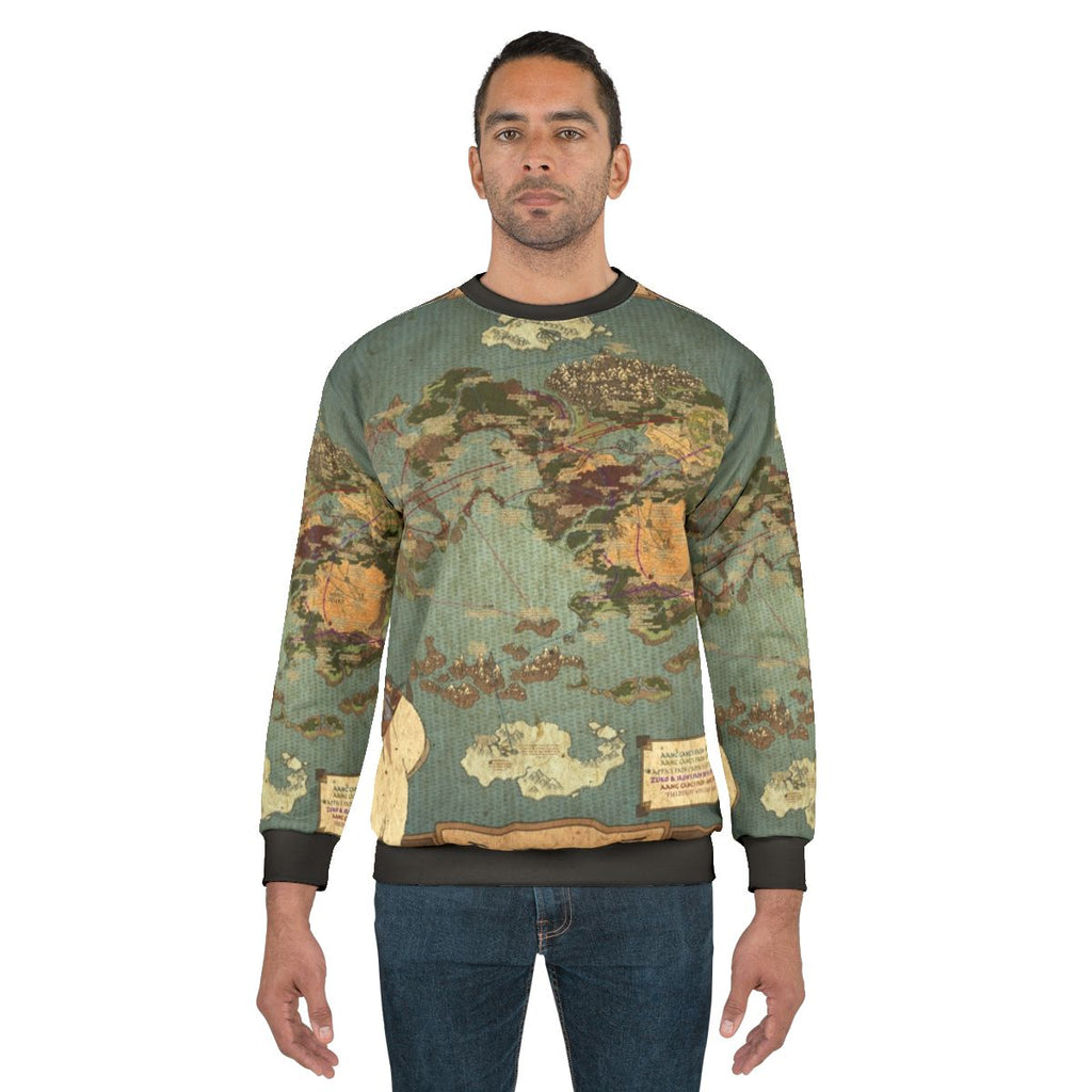 Avatar The Last Airbender Map Sweatshirt featuring Aang, Katara, Sokka, and Toph