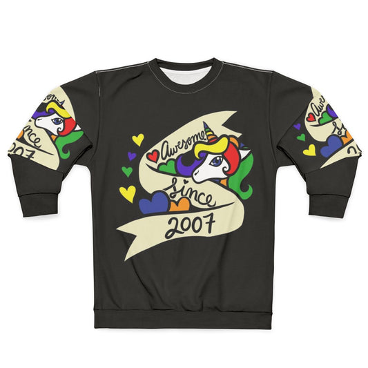 Awesome Since 2007 Unicorn Birthday Sweatshirt