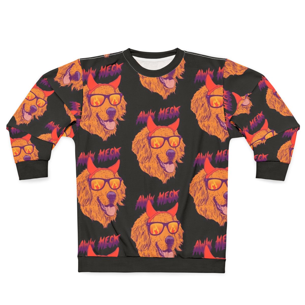 Aww Heck Retro 80s Golden Retriever Sweatshirt