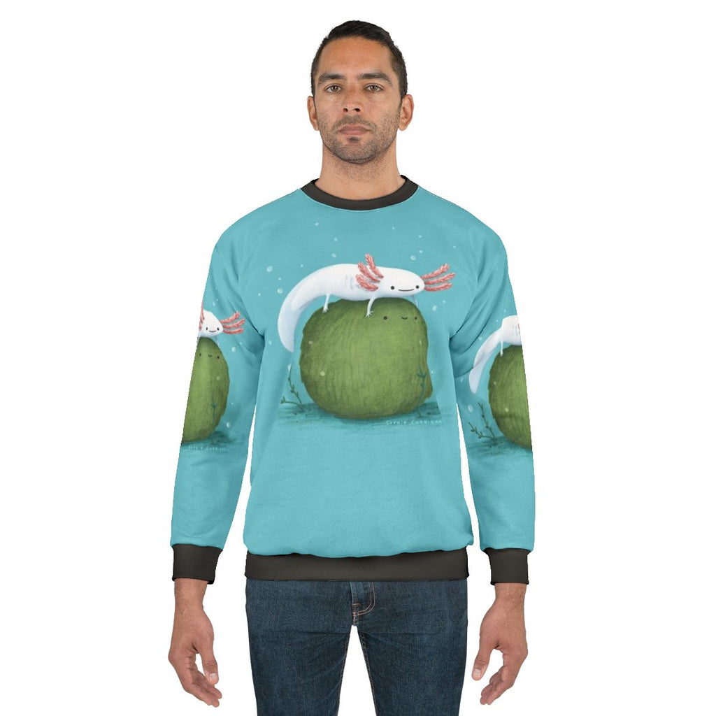 Cute Axolotl on Mossball Sweatshirt