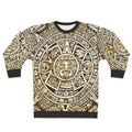 Aztec Calendar Sweatshirt with Prehispanic Mexican Cultural Motifs