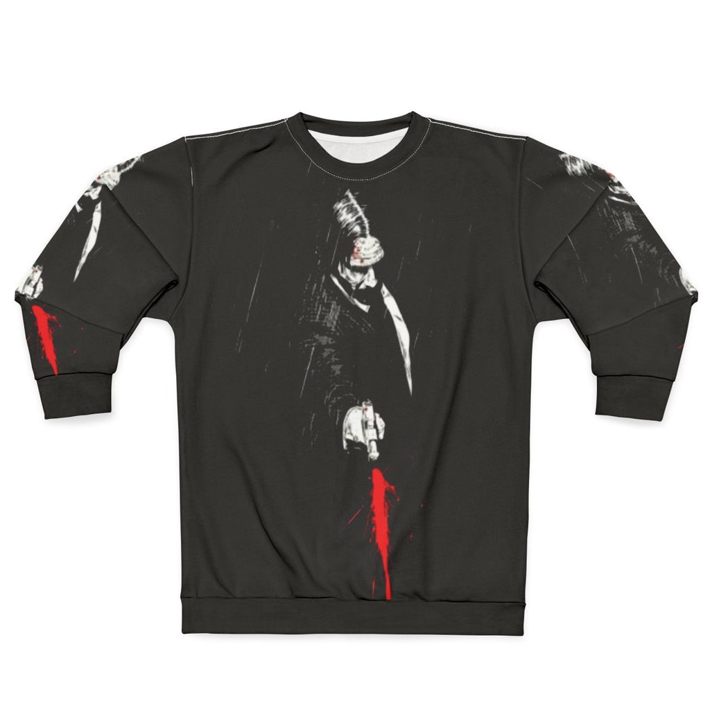 Baba Yaga-inspired John Wick sweatshirt in a chilling red color
