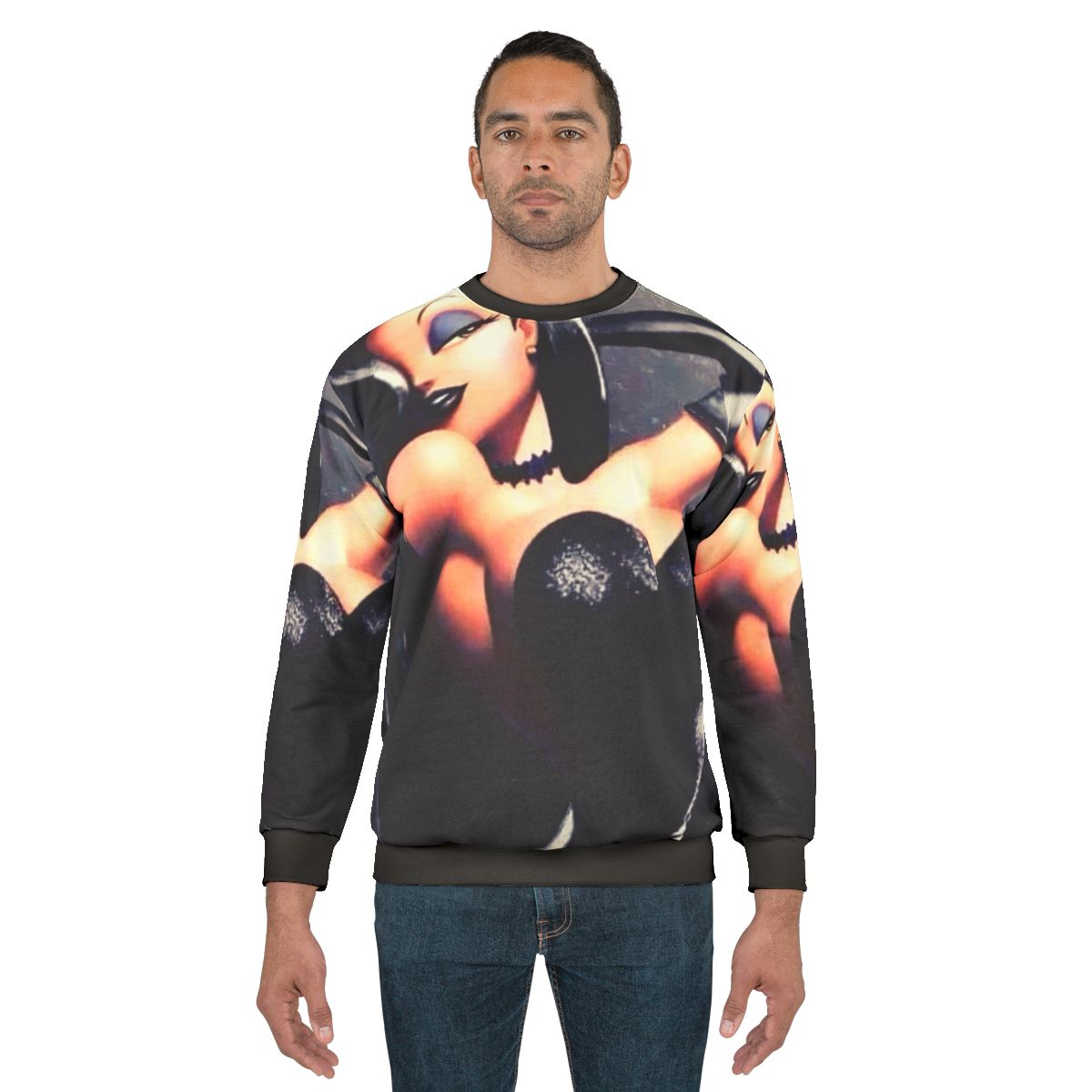 Black sweatshirt featuring the iconic cartoon character Jessica Rabbit