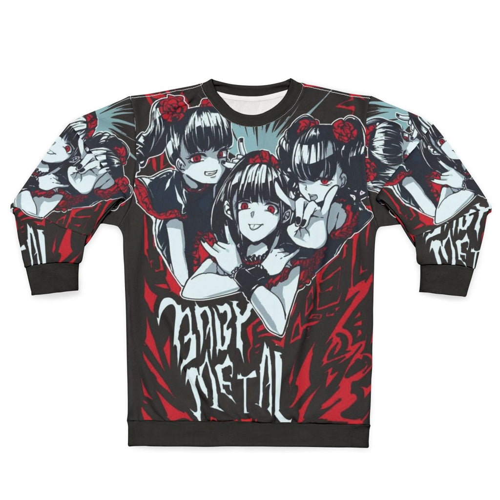 Babymetal inspired Japanese heavy metal logo on a gray sweatshirt