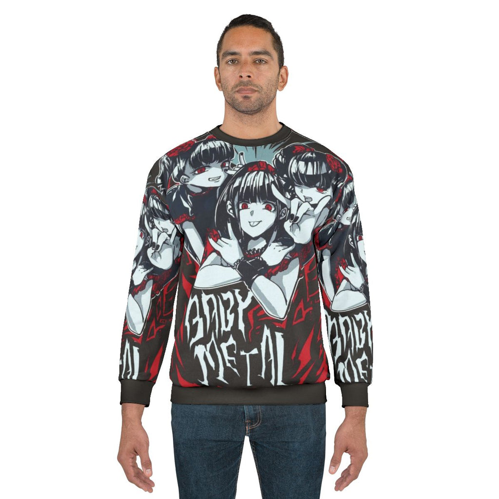 Babymetal inspired Japanese heavy metal logo on a gray sweatshirt