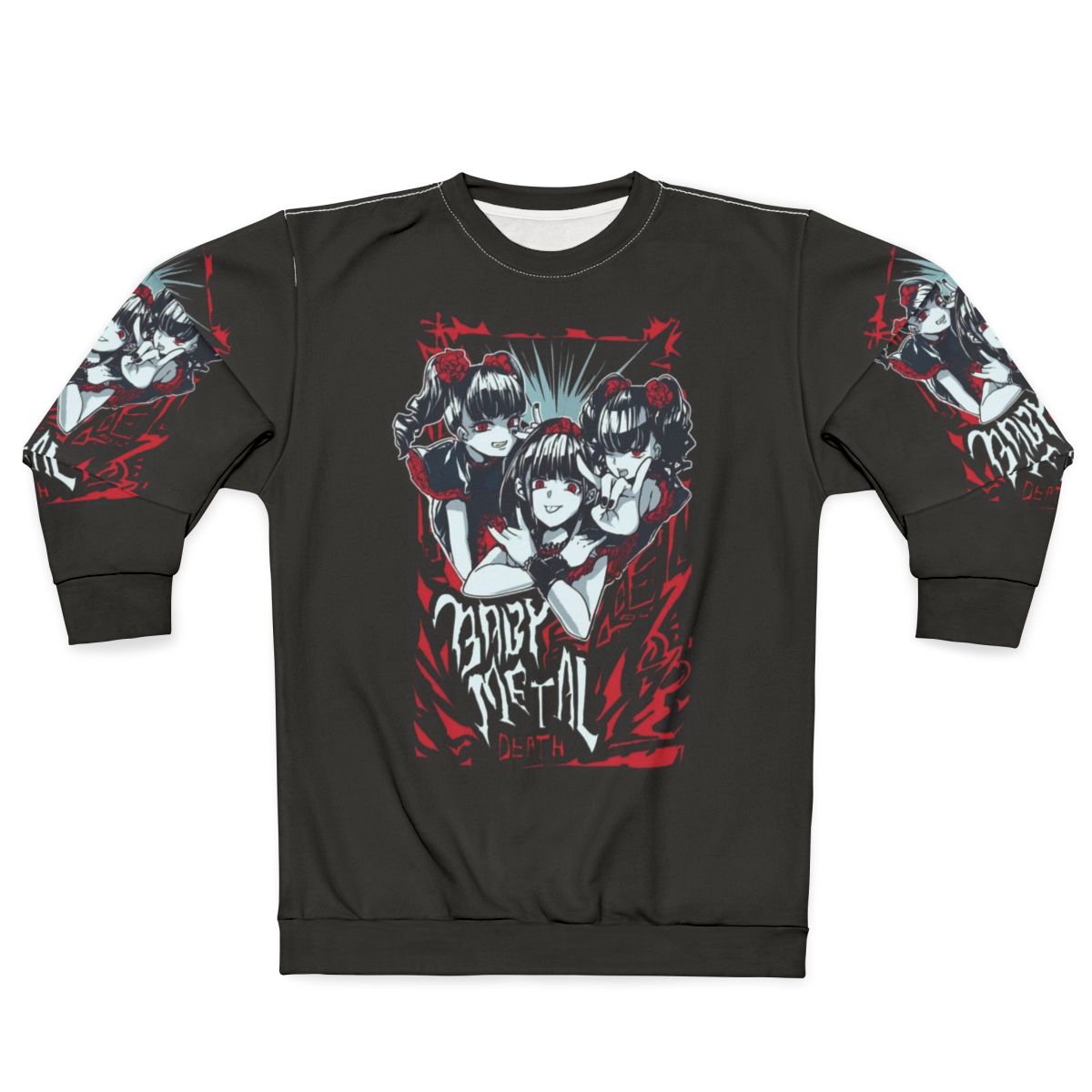 Babymetal anime design sweatshirt with heavy metal fashion