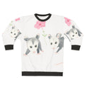 Cute Baby Opossum and Pink Petunia Design Sweatshirt